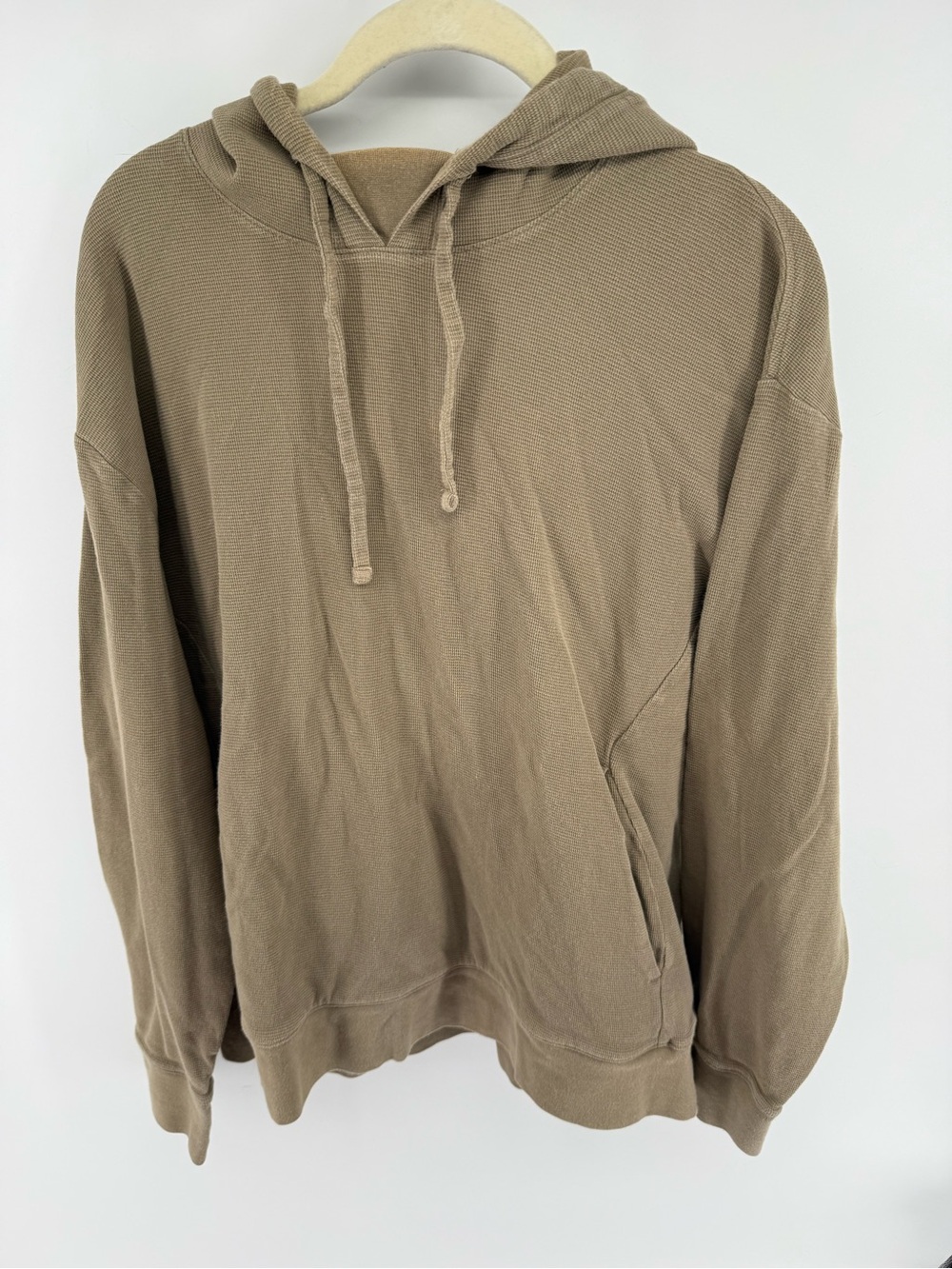 Express Men's Waffle Knit Hoodie in‎ Taupe
